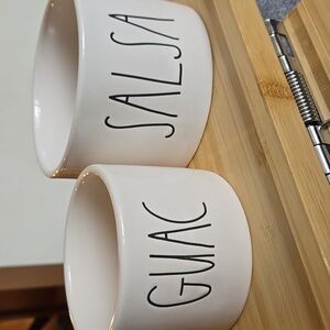 Rae Dunn White Ceramic Salsa and Guac Bowls